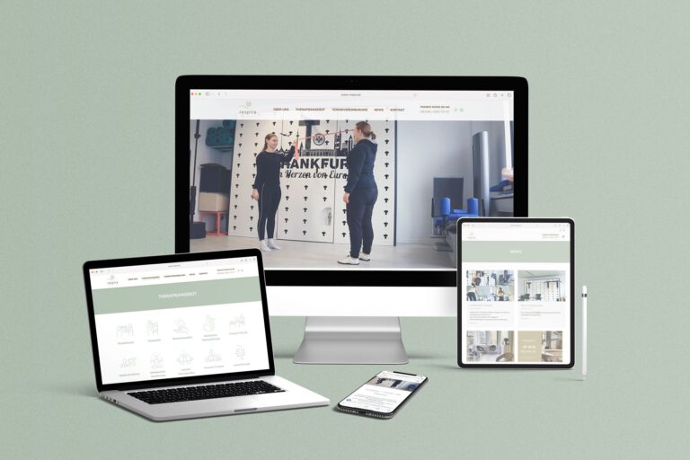 Webseite Makeover Physiotherapie, ZAR, Osteopathie Webseite respira, Tablett, Handy, Laptop